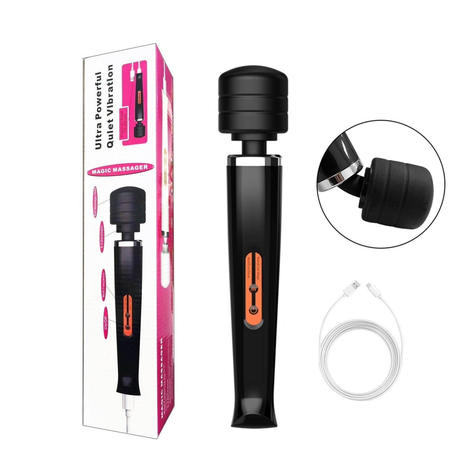 Massager Wand - Full Body Magic Therapy Motor - USB Rechargeable