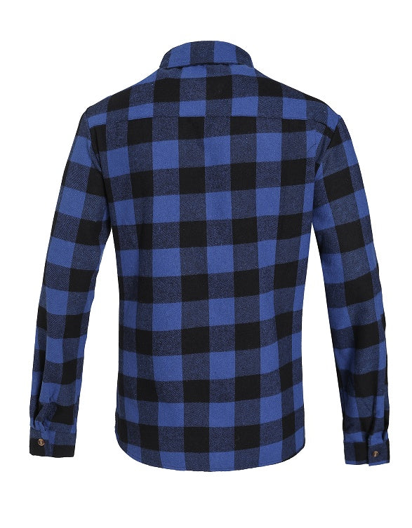 A Long-sleeved Pocket Checked Shirt With A Lapel For Young Men In Autumn And